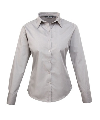 Premier Ladies Poplin Long Sleeve Blouse