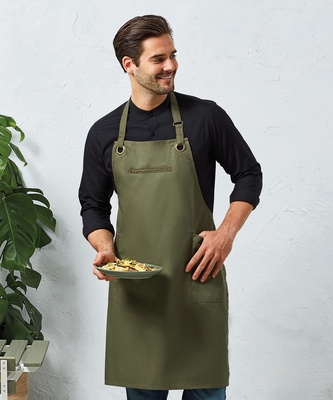 Premier 'Barley' Contrast Stitch Sustainable Bib Apron