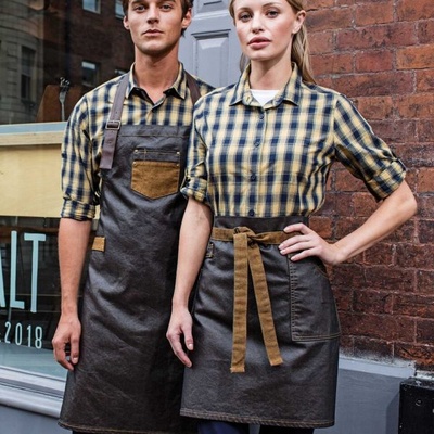 Premier 'Division' Waxed Look Denim Waist Apron