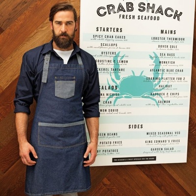 Premier Domain Contrast Denim Bib Apron