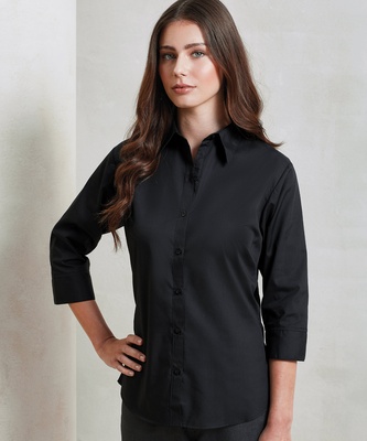 Premier Women's 3/4 Sleeve Poplin Blouse PR305