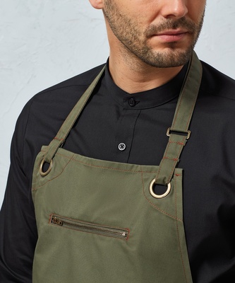 Premier 'Barley' Contrast Stitch Sustainable Bib Apron