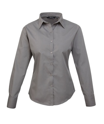 Premier Ladies Poplin Long Sleeve Blouse