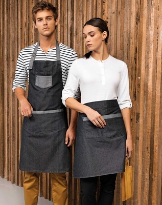 Premier Domain Contrast Denim Bib Apron