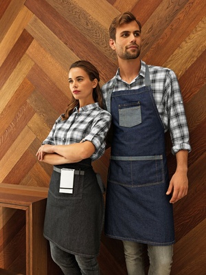 Premier Domain Contrast Denim Bib Apron