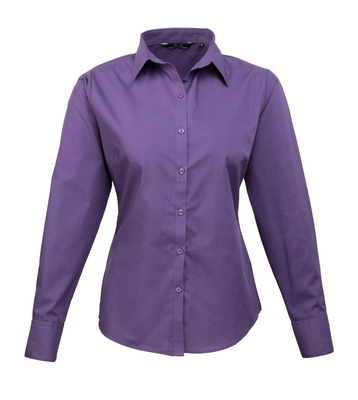 Premier Ladies Poplin Long Sleeve Blouse