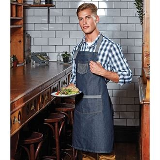 Premier Domain Contrast Denim Bib Apron