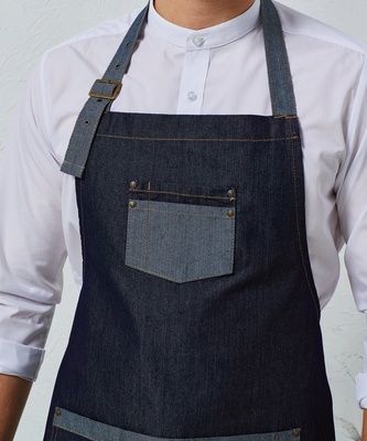 Premier Domain Contrast Denim Bib Apron PR127