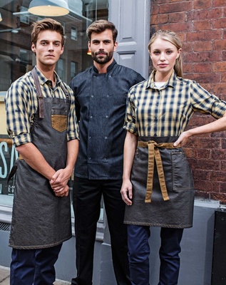 Premier 'Division' Waxed Look Denim Waist Apron