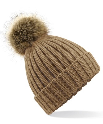 Beechfield Fur Pom Pom Chunky Beanie