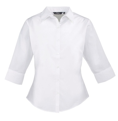 Premier Women's 3/4 Sleeve Poplin Blouse