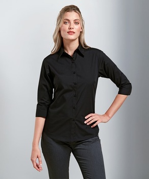 Premier Women's 3/4 Sleeve Poplin Blouse