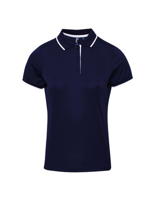 Premier Ladies Contrast Tipped Coolchecker polo