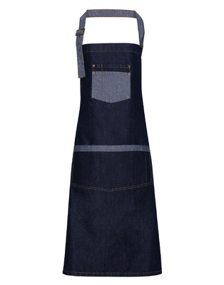 Premier Domain Contrast Denim Bib Apron