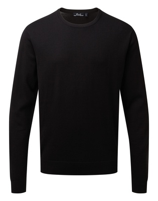 Premier Men's Crew Neck Cotton Rich Knitted Sweater