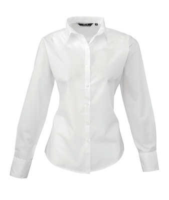 Premier Ladies Poplin Long Sleeve Blouse