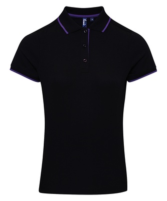 Premier Ladies Contrast Tipped Coolchecker polo