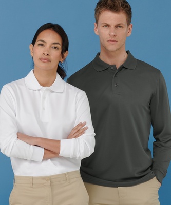 Henbury Long Sleeve Coolplus® Polo Shirt