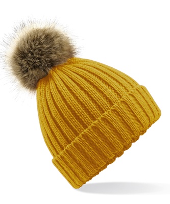 Beechfield Fur Pom Pom Chunky Beanie