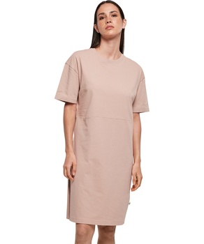 Build Your Brand Women's Organic Oversize Slit Tee Dress