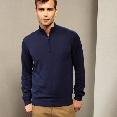 Premier Men's Quarter Zip Knitted Sweater