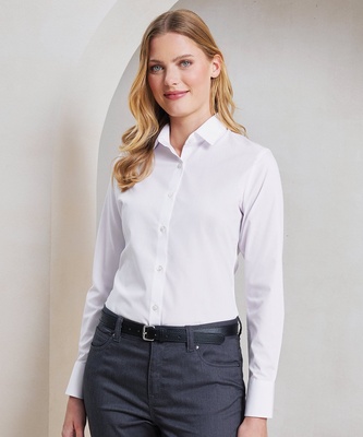 Premier Women’s Long Sleeve ‘Recyclight’ Poplin Shirt PR303