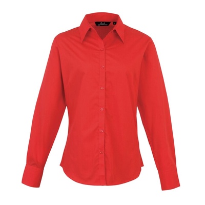 Premier Ladies Poplin Long Sleeve Blouse