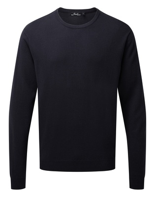 Premier Men's Crew Neck Cotton Rich Knitted Sweater