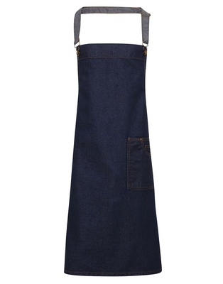 Premier 'District' Waxed Look Denim Bib Apron