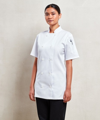 Premier Ladies Short Sleeve Chef's Jacket