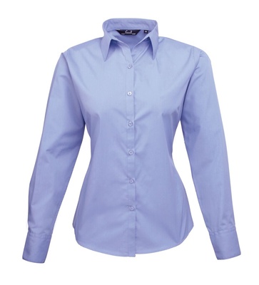 Premier Ladies Poplin Long Sleeve Blouse