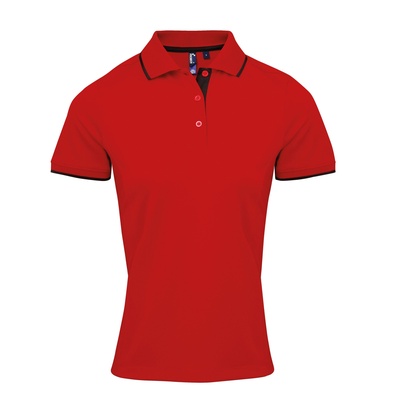 Premier Ladies Contrast Tipped Coolchecker polo