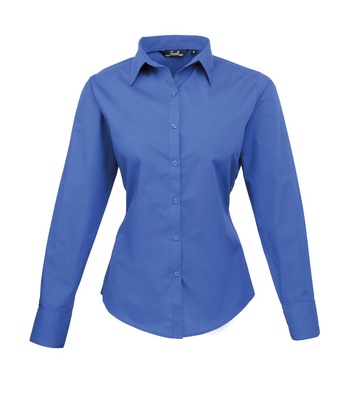 Premier Ladies Poplin Long Sleeve Blouse