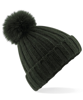 Beechfield Verbier Fur Pom Pom Chunky Beanie