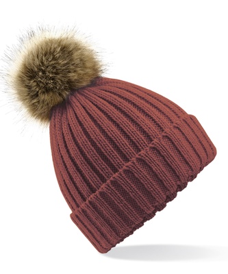 Beechfield Fur Pom Pom Chunky Beanie