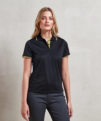 Premier Ladies Contrast Tipped Coolchecker polo