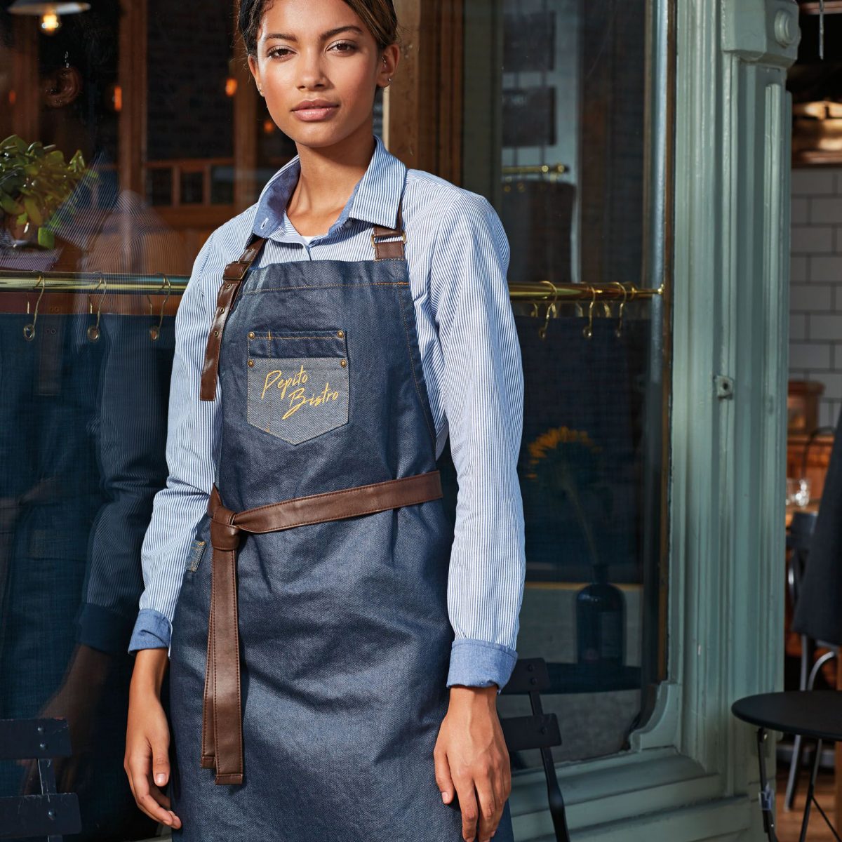 Premier ‘Division’ Waxed Look Denim Waist Apron – Color Coded